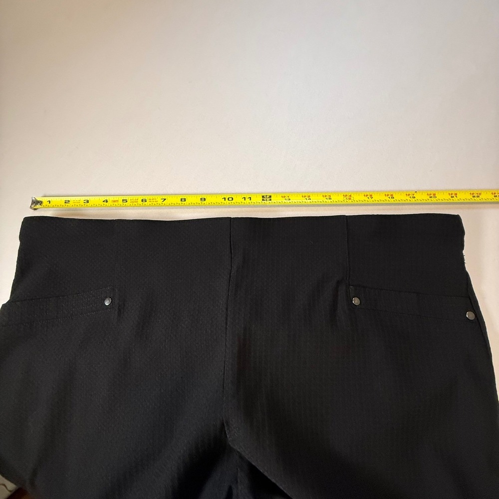 Maurices Womens Black Textured Pull On Dress Pants Straight Leg Cropped Ankle - Picture 11 of 13